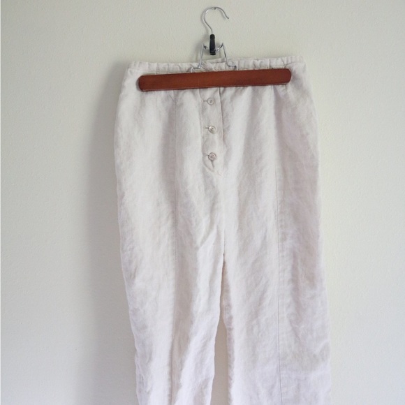 Seeds Linen Brown Buttons with Drawstring Trousers - Picture 4 of 16